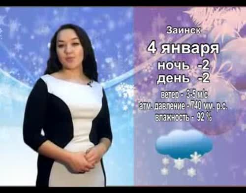Прогноз погоды на 4 января от телекомпании "Альметьевск ТВ"