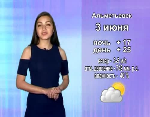 Прогноз погоды на 3 июня от телекомпании "Альметьевск ТВ"