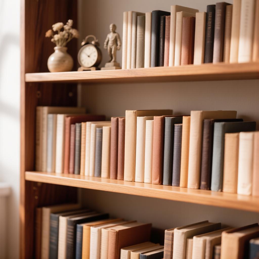 книги стоят в шкафу на полках