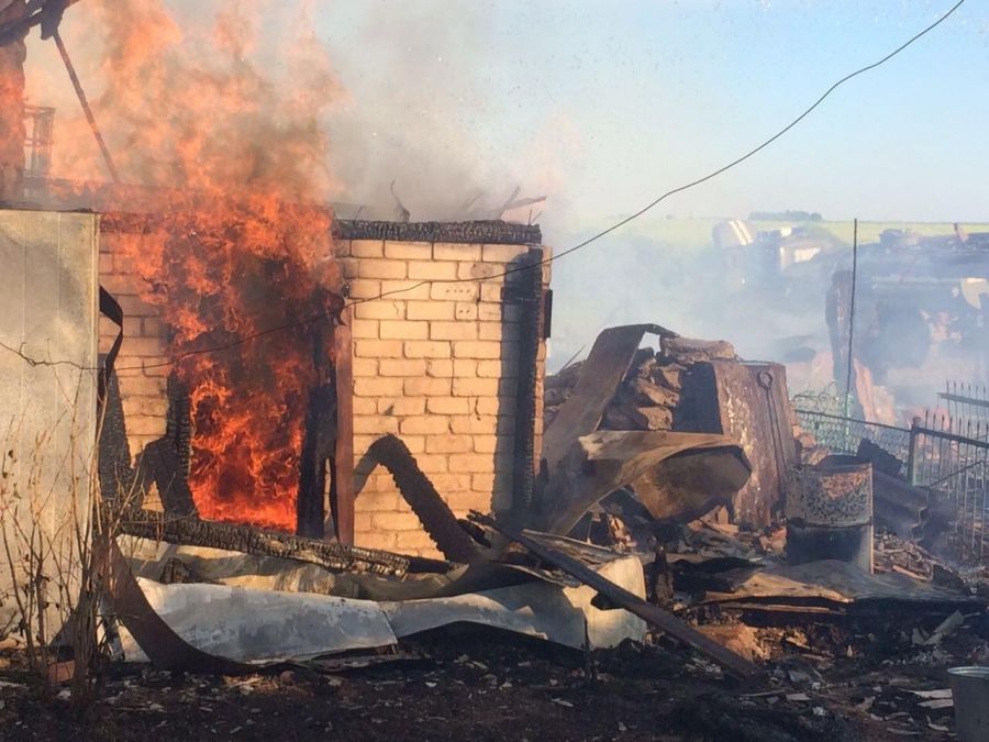 На пожаре в Татарстане пострадала женщина