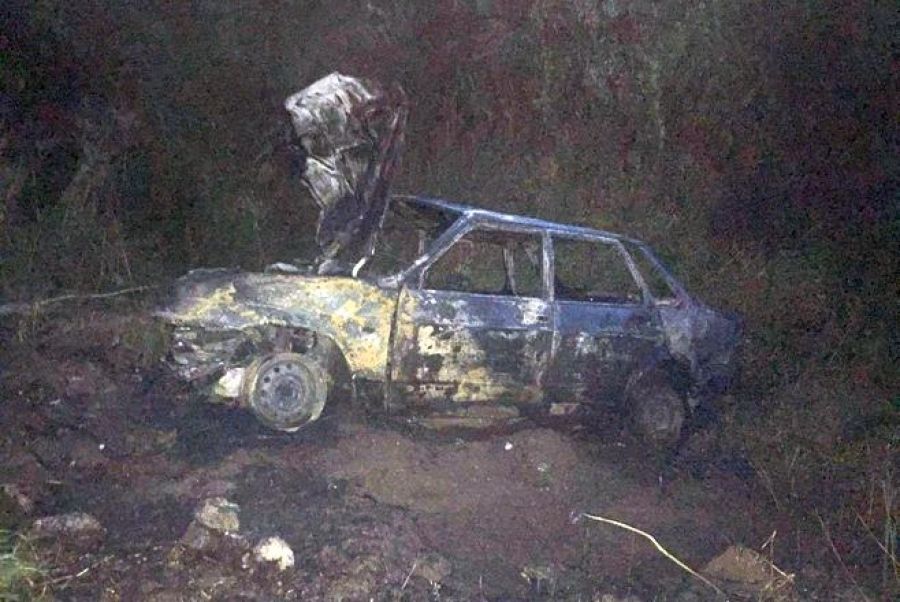  Фото: В Татарстане автомобиль вылетел с трассы и загорелся, один человек погиб