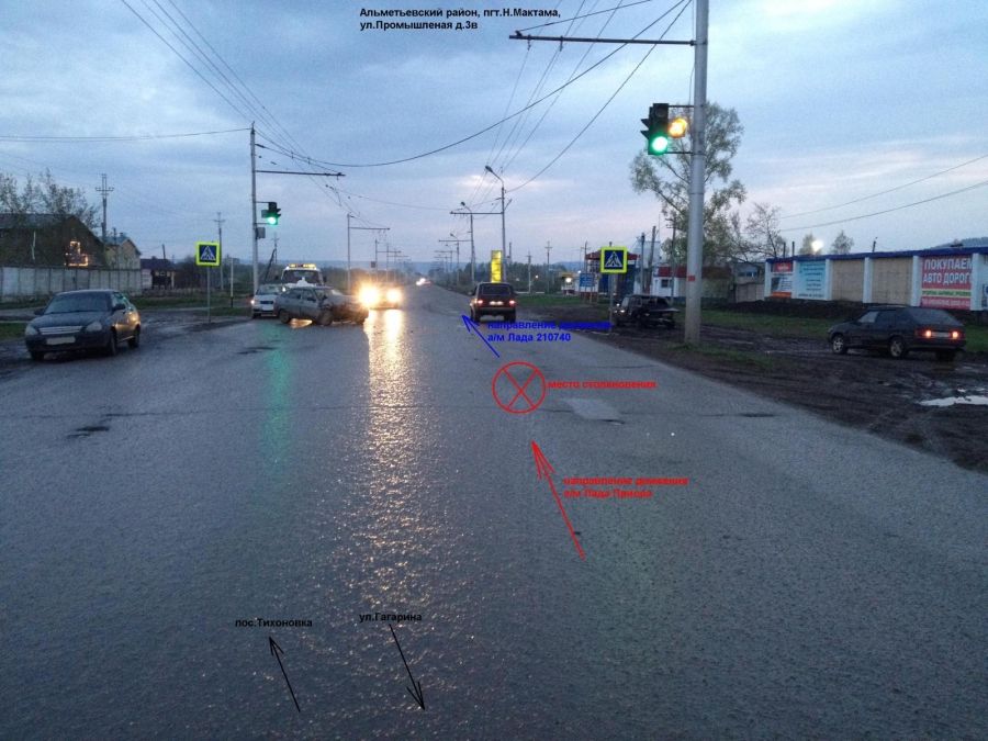 В Нижней Мактаме Альметьевского района столкнулись два автомобиля