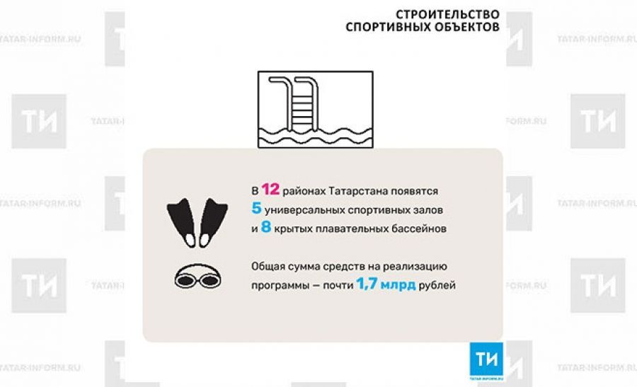 На строительство спортивных объектов в Татарстане выделили почти 1,7 млрд рублей 