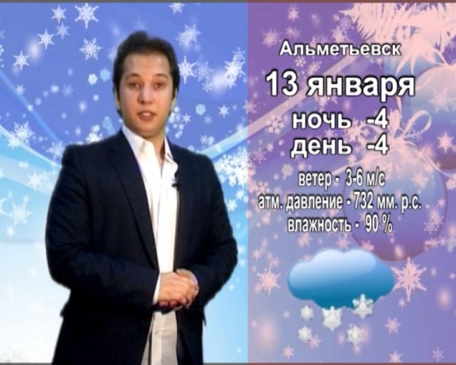 Прогноз погоды на 13 января от телекомпании "Альметьевск ТВ"