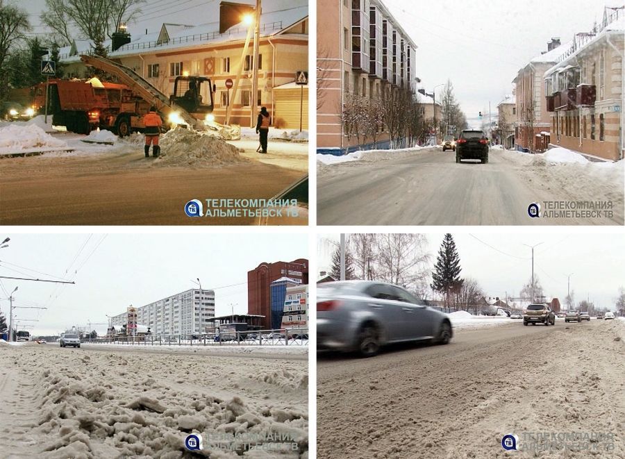 Из Альметьевска за сутки дорожники вывезли 100 КамАЗов снега
