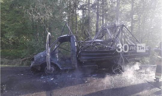 На трассе в Альметьевском районе сгорела грузовая «ГАЗель»&nbsp;