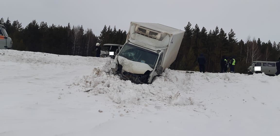 В Альметьевском районе столкнулись грузовой фургон и УАЗ