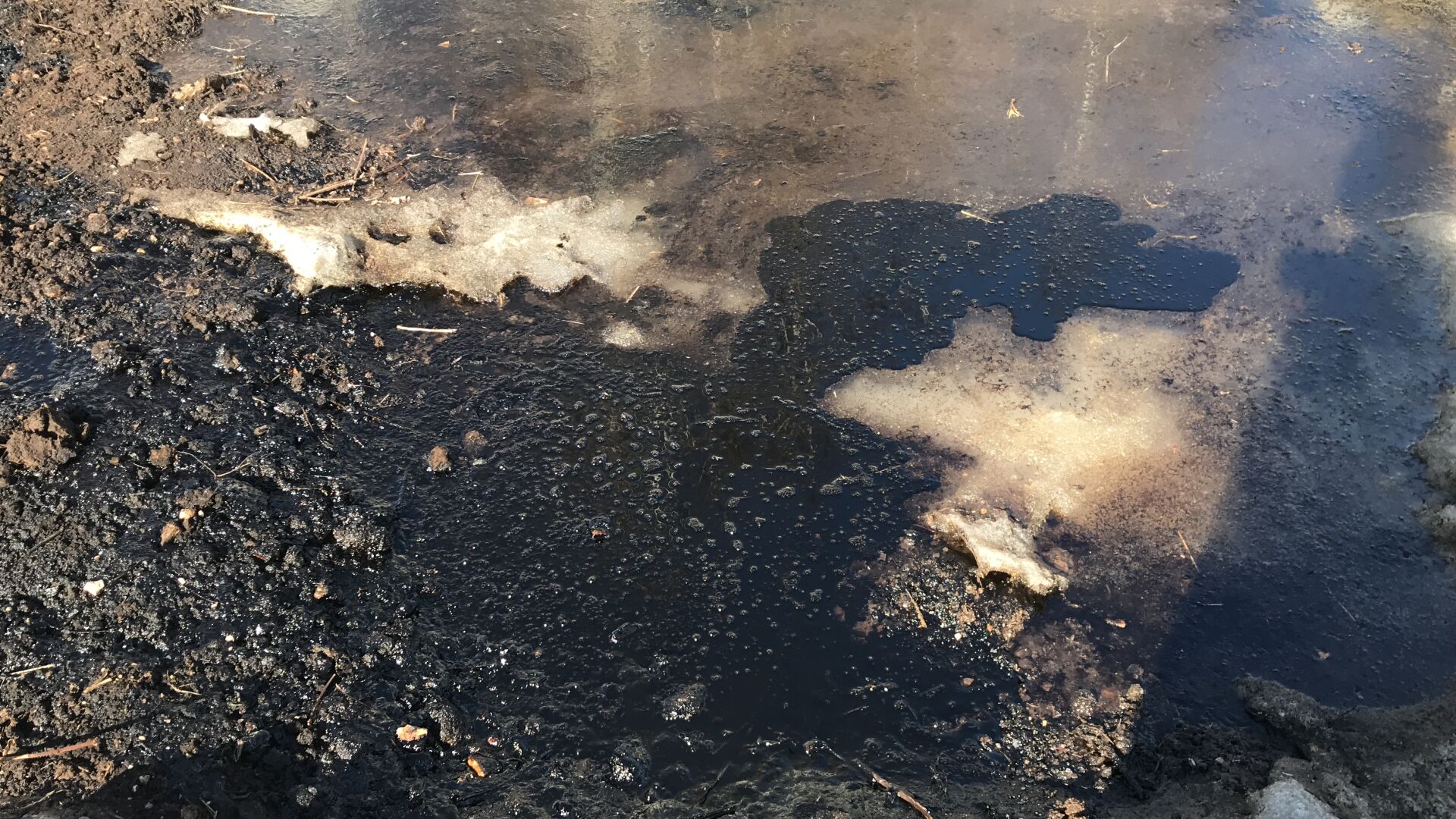 В Альметьевском районе в третий раз обнаружили разлив нефтепродуктов