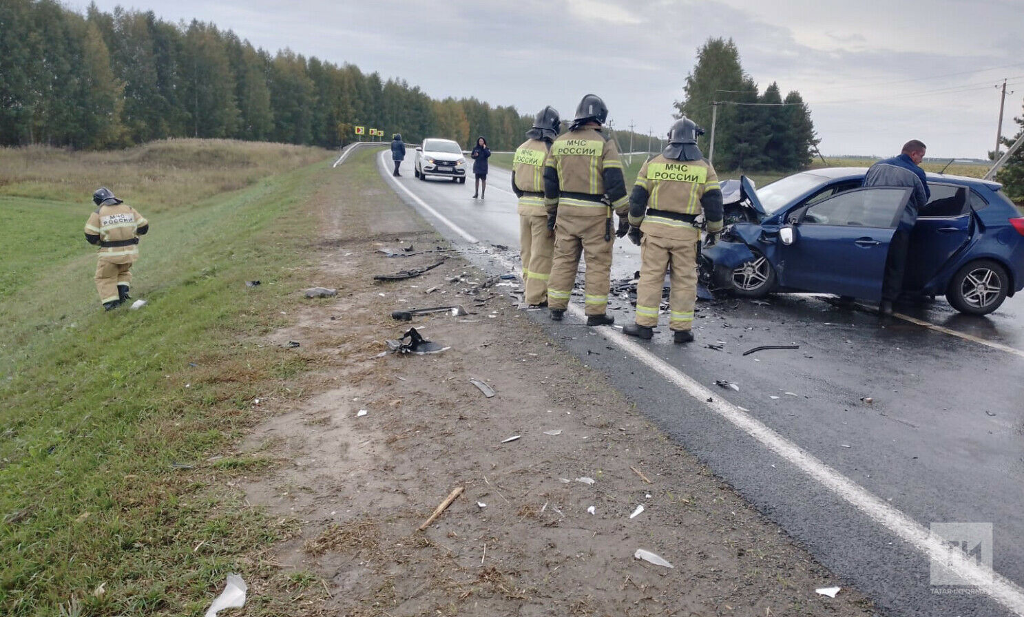 В Татарстане в лобовом ДТП пострадали два человека