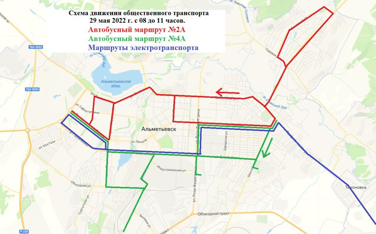 Стало известно, как будет ездить транспорт в Альметьевске во время перекрытия дорог 29 мая
