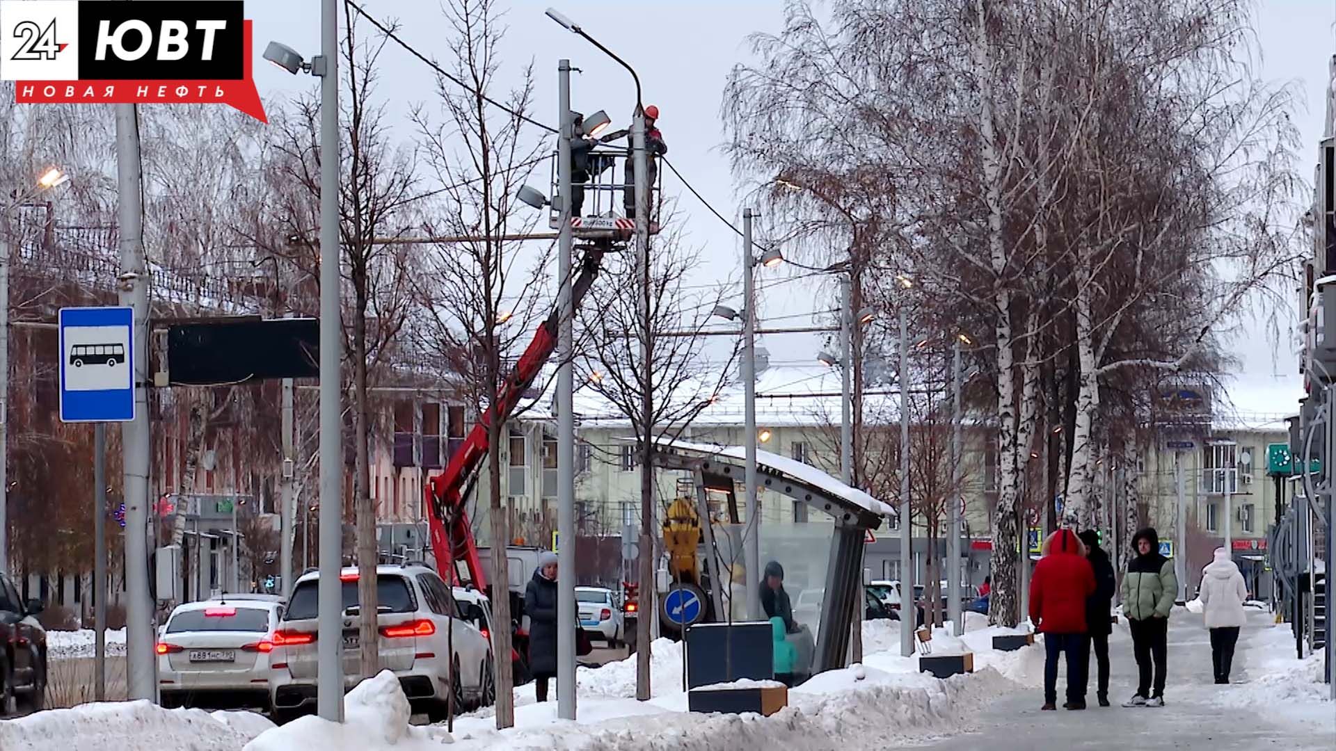 Старые уличные светильники в Альметьевске заменяют на светодиодные