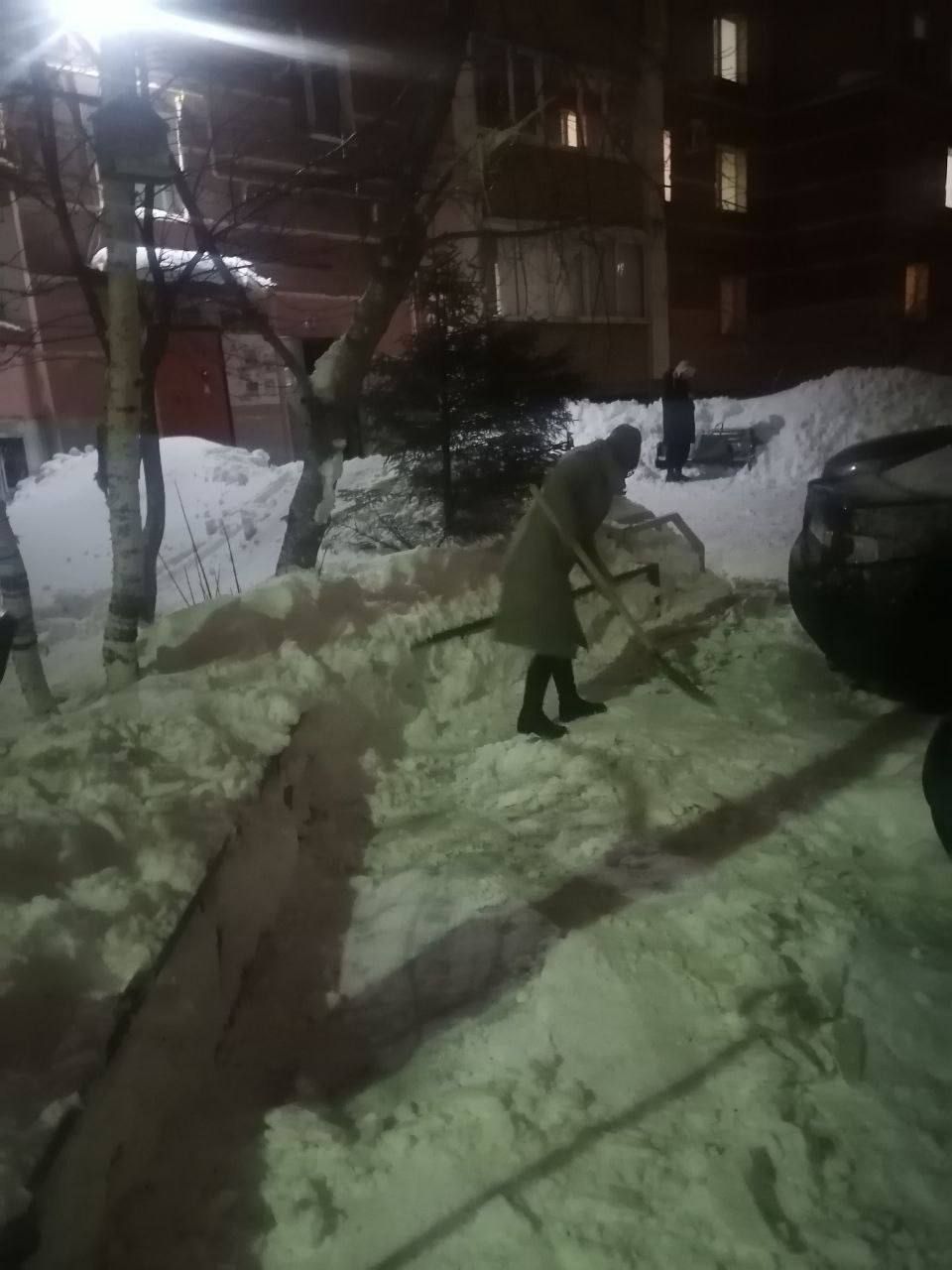 Альметьевцы вышли на помощь городским службам и приняли участие в расчистке снега
