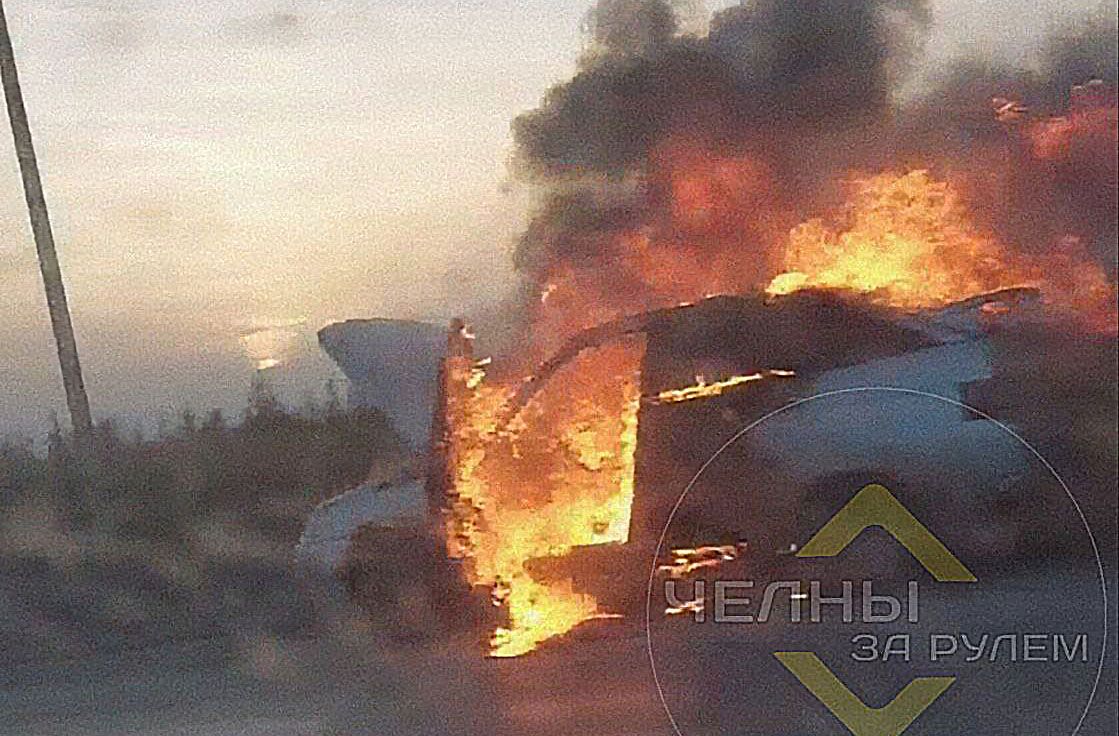 На трассе Альметьевск – Набережные Челны сгорел автомобиль