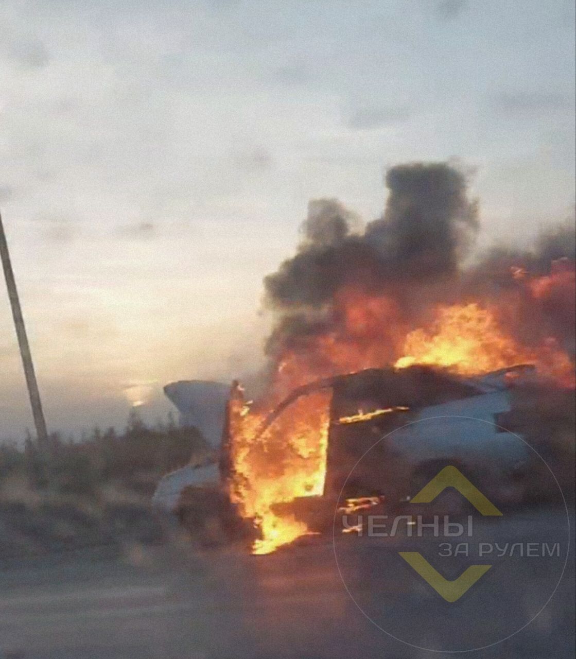 На трассе Альметьевск – Набережные Челны сгорел автомобиль