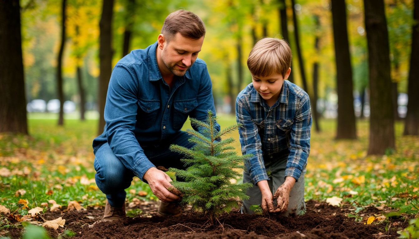 В Альметьевске ко Дню отца прошла экологическая акция