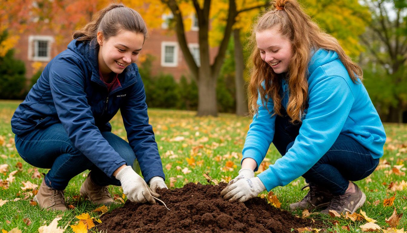 Студенты высадили новые деревья в микрорайоне Альметьевска