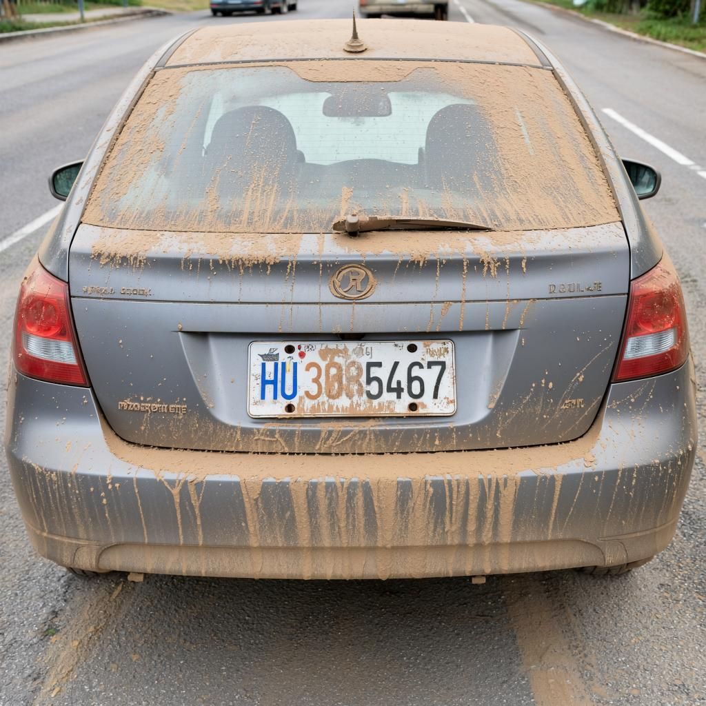 Альметьевец пытался скрыть автомобильные номера грязью и получил штраф