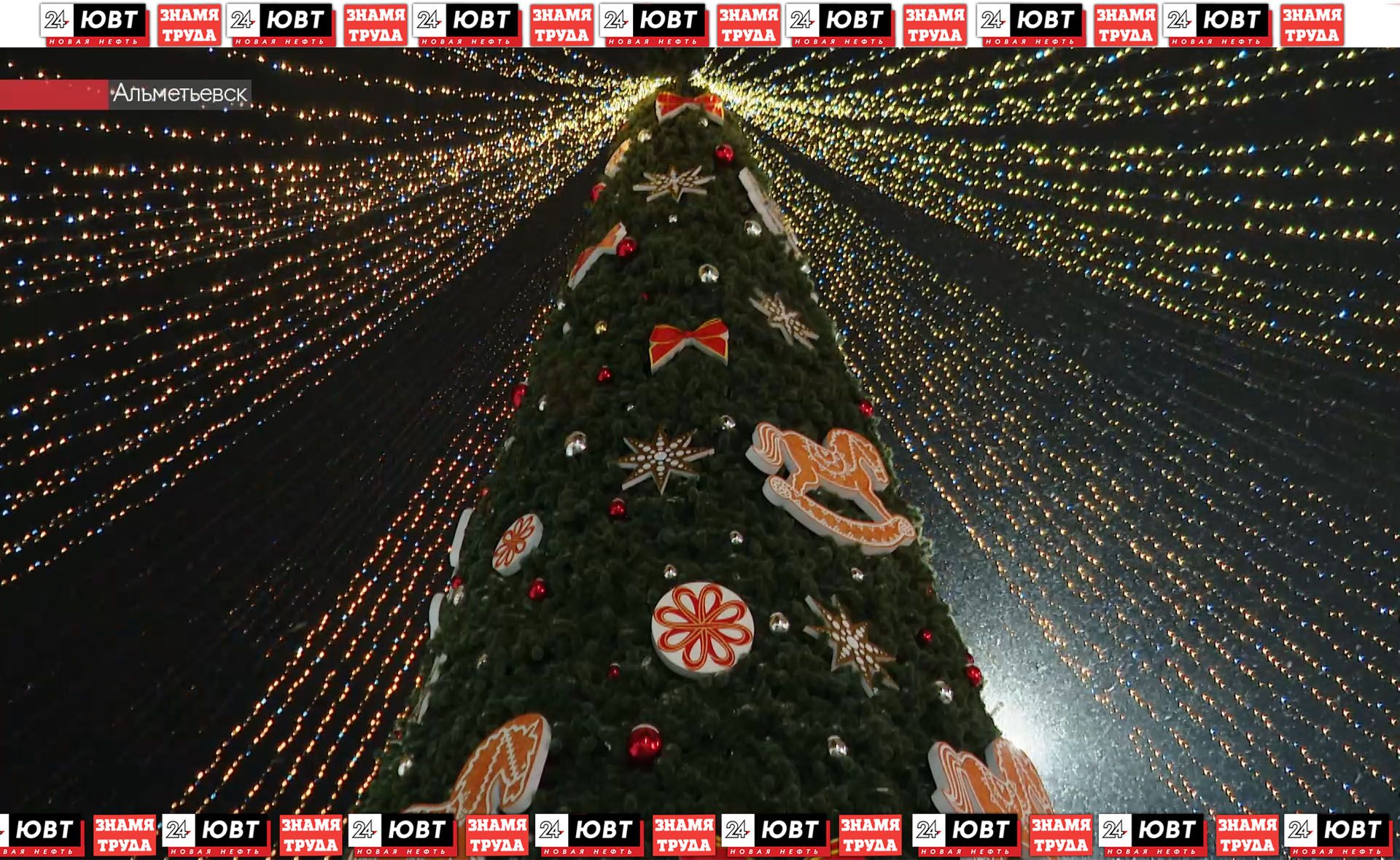 В Альметьевске прошло открытие центральной ёлки