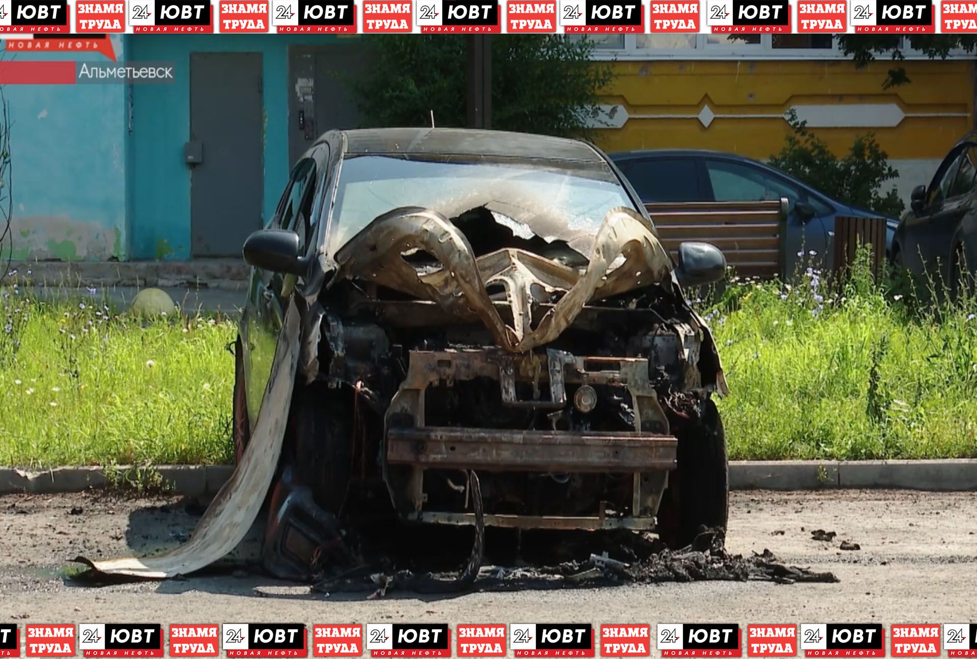 В Альметьевске сгорел автомобиль