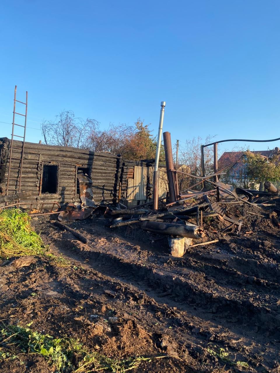 В Альметьевском районе пожар уничтожил жилой дом и сарай