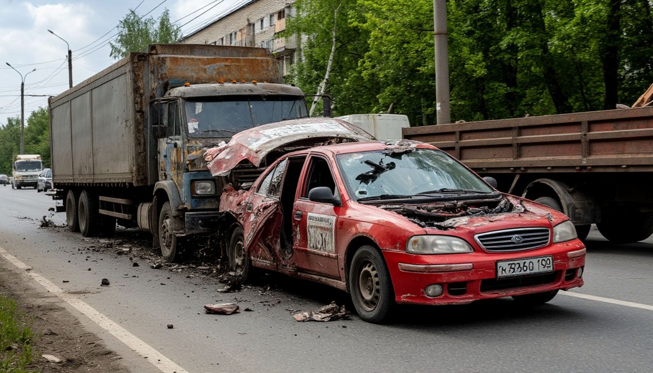 В Татарстане водитель иномарки погиб, столкнувшись с грузовиком