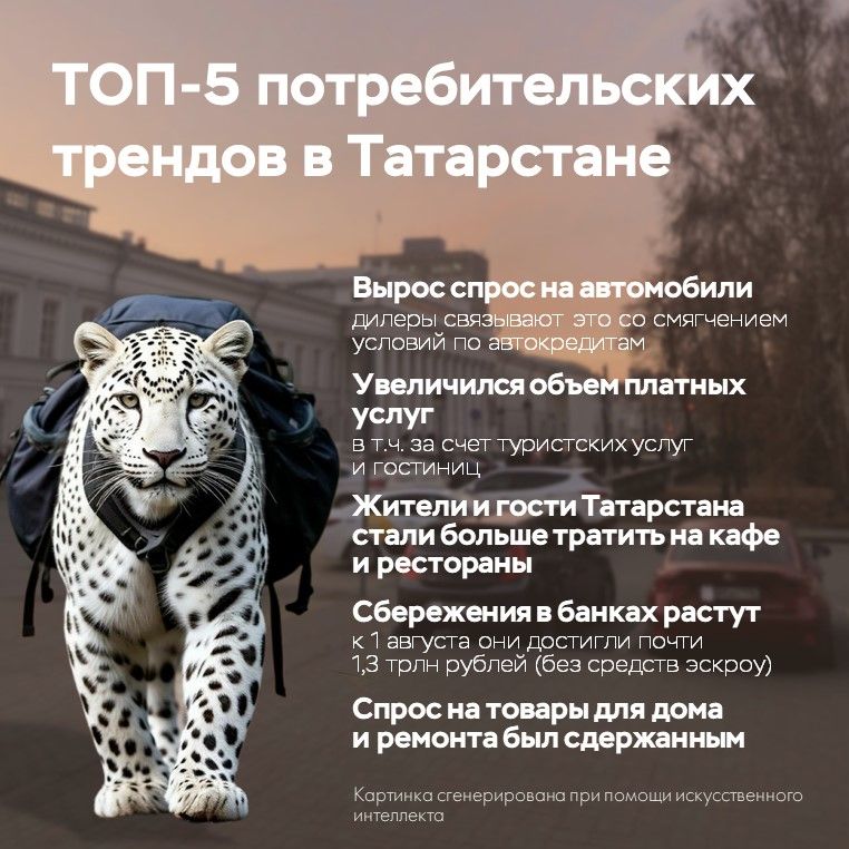 Татарстанцы стали больше тратиться на авто, туризм и кафе, заявил Банк России