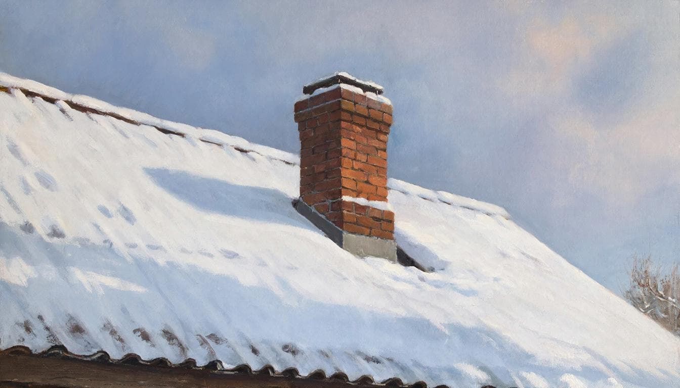 В Бугульме снег повредил оголовок дымохода