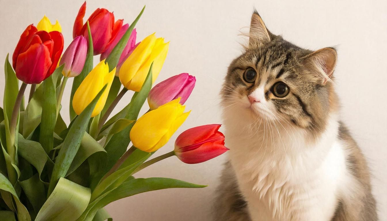 На 8 Марта — с осторожностью: ветеринары напомнили, какие цветы опасны для кошек