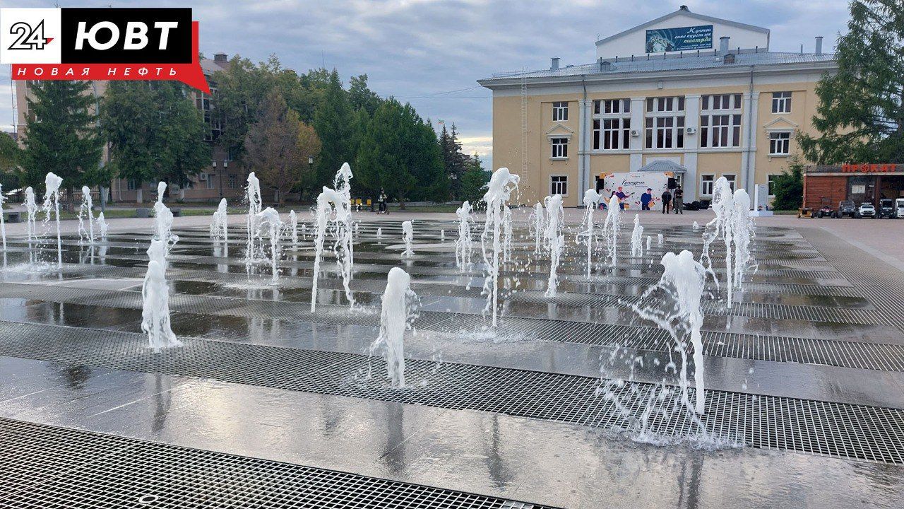 В Альметьевске заработали городские фонтаны