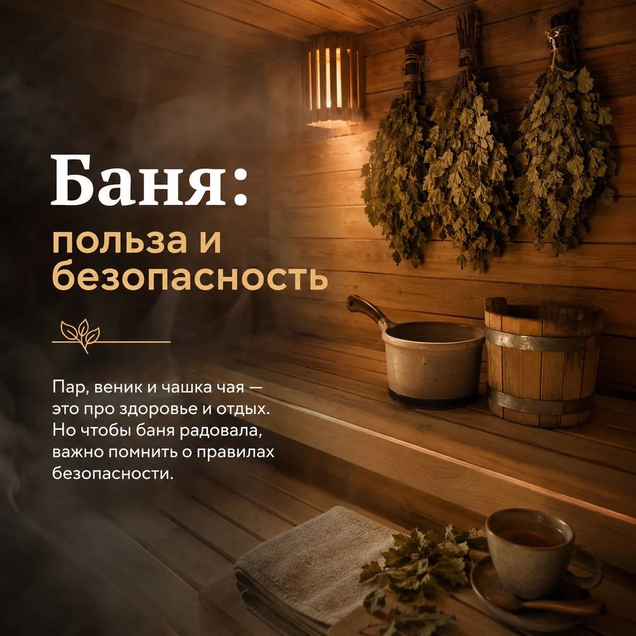 Баня: польза, безопасность и лучшие веники для парения