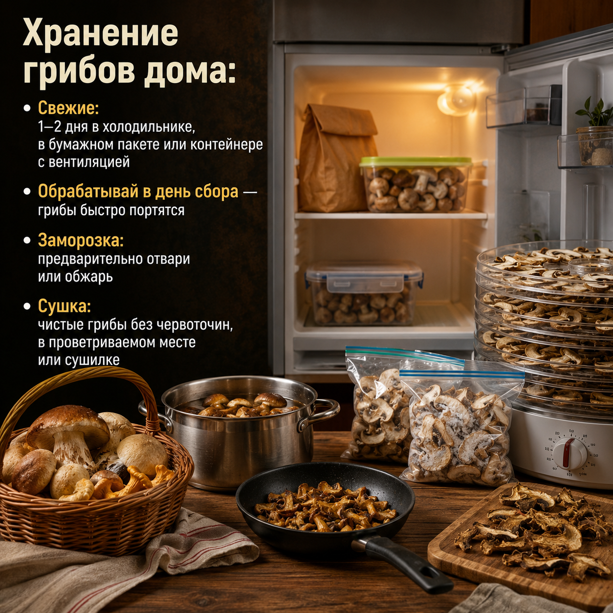 Грибной сезон: как собирать, хранить и готовить грибы безопасно