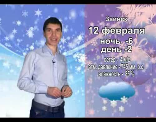 Прогноз погоды на 12 февраля от телекомпании "Альметьевск ТВ"