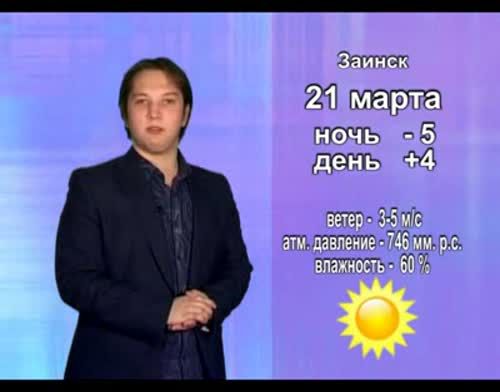 Прогноз погоды на 21 марта от телекомпании "Альметьевск ТВ"