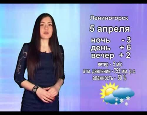 Прогноз погоды на 5 апреля от телекомпании "Альметьевск ТВ"