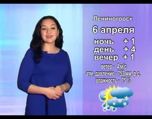 Прогноз погоды на 6 апреля от телекомпании "Альметьевск ТВ"