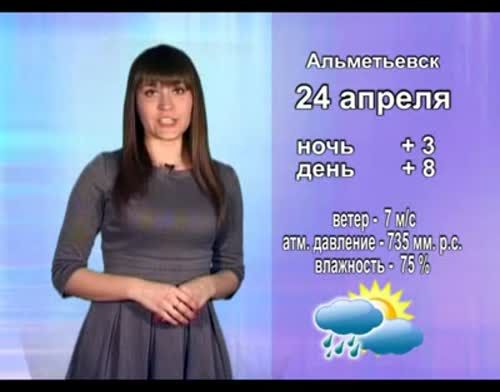 Прогноз погоды на 24 апреля от телекомпании "Альметьевск ТВ"