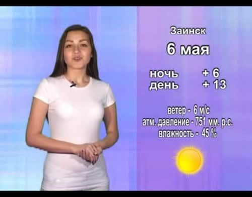 Прогноз погоды на 6 мая от телекомпании "Альметьевск ТВ"