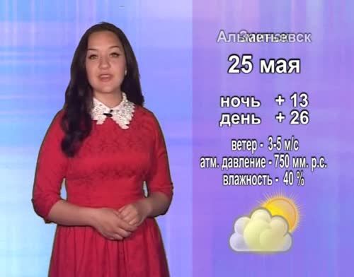 Прогноз погоды на 25 мая от телекомпании "Альметьевск ТВ"