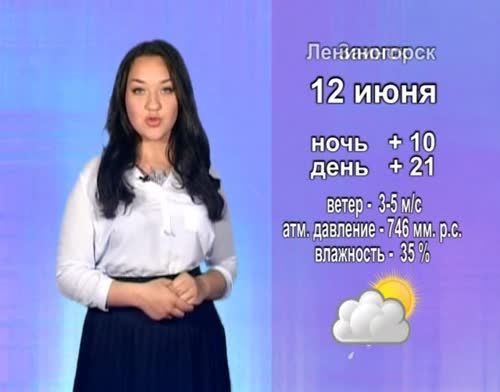Прогноз погоды на 12 июня от телекомпании "Альметьевск ТВ"