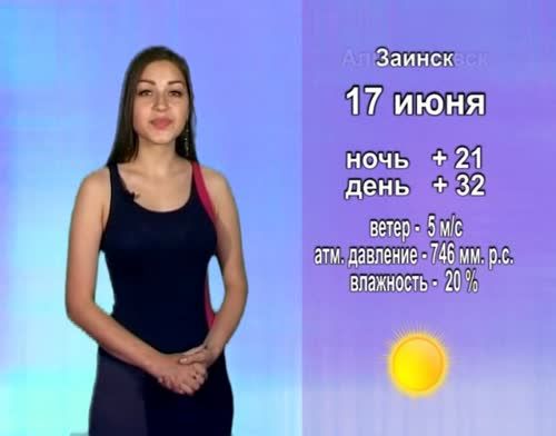 Прогноз погоды на 17 июня от телекомпании "Альметьевск ТВ"