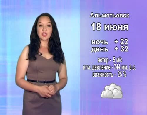 Прогноз погоды на 18 июня от телекомпании "Альметьевск ТВ"