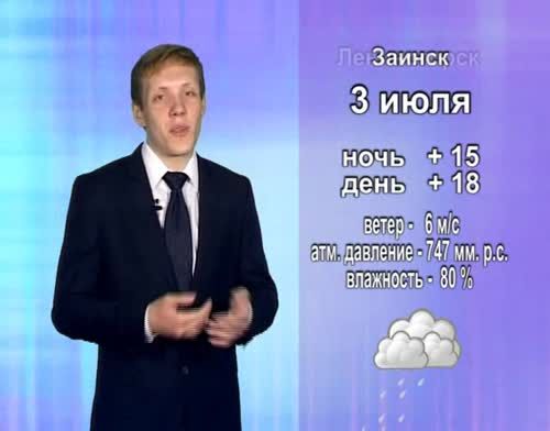 Прогноз погоды на 3 июля от телекомпании "Альметьевск ТВ"