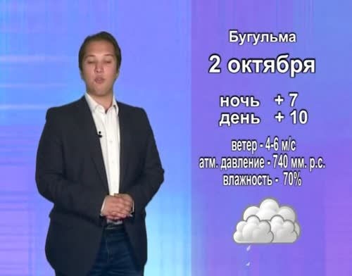 Прогноз погоды на 2 октября от телекомпании "Альметьевск ТВ"