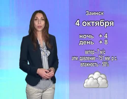 Прогноз погоды на 4 октября от телекомпании "Альметьевск ТВ"