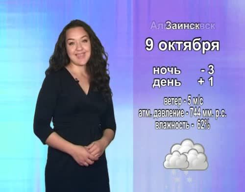 Прогноз погоды на 9 октября от телекомпании "Альметьевск ТВ"