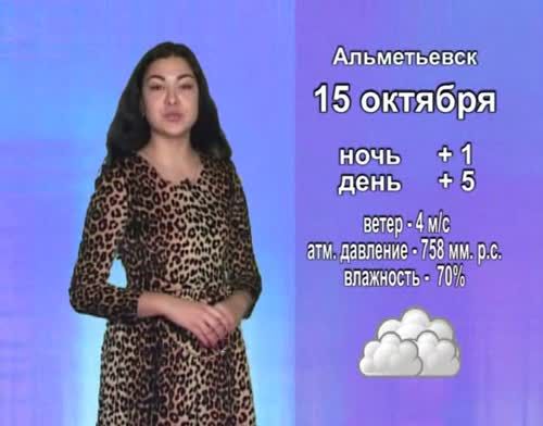 Прогноз погоды на 15 октября от телекомпании "Альметьевск ТВ"