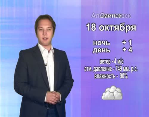 Прогноз погоды на 18 октября от телекомпании "Альметьевск ТВ"