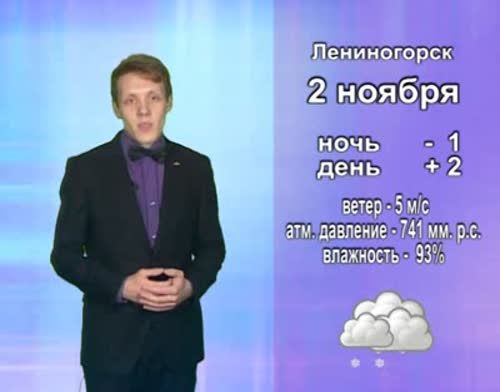 В Альметьевске 2 ноября будет пасмурно и снежно